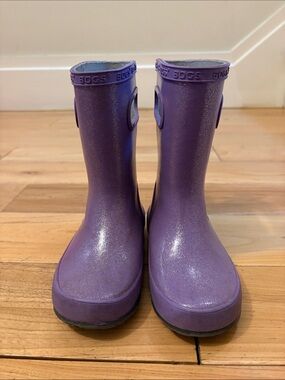 Bogs Kids Glittery Purple Waterproof Rain Boots